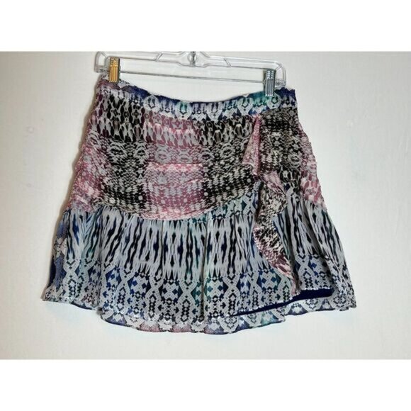 Ramy Brook New York 100% Silk Estee Patchwork Print Skirt Size 6 - Picture 3 of 5